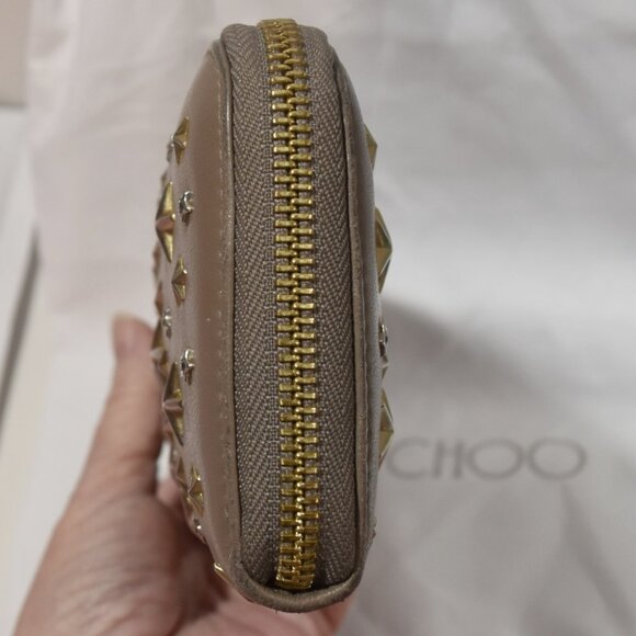 Jimmy Choo Filipa Star Stud & Crystal Continental Wallet – Taupe – Pre-Owned - Picture 5 of 12